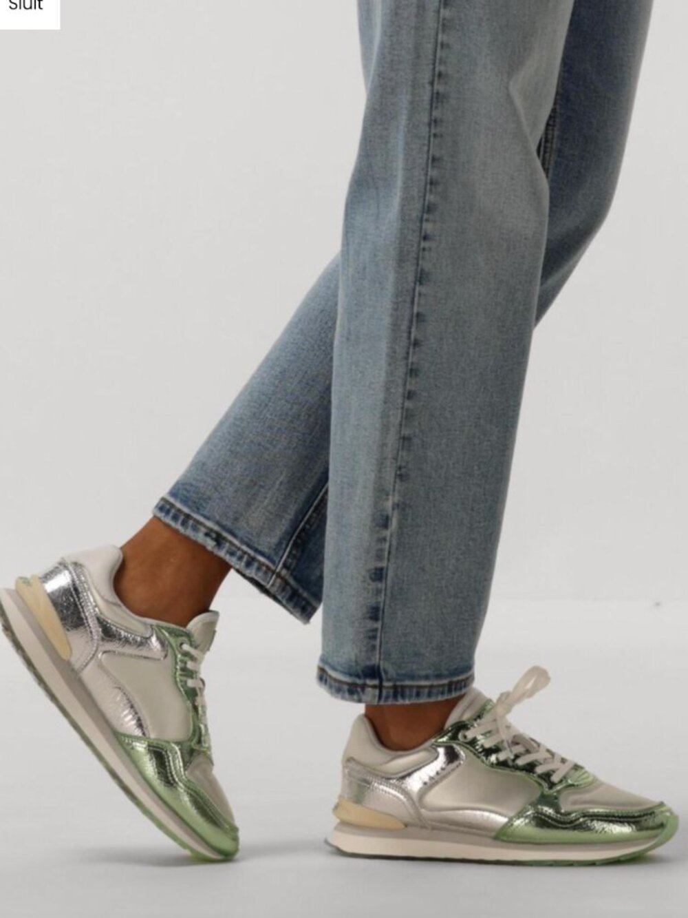 NWOT HOFF Women's Iron Sneaker In Metallic Green Silver Women's Size 8/EU 39